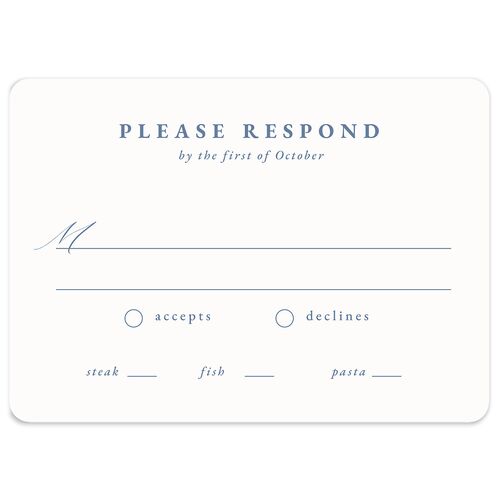 Minimal Icon Wedding Response Cards Regency Blue Signature Rounded