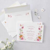 Whimsical Maximalist Floral Rehearsal Dinner Invitations Mulberry Signature Blank Standard