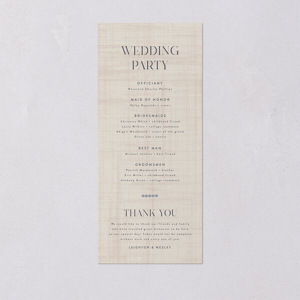 Western Tapestry Wedding Programs Linen Signature