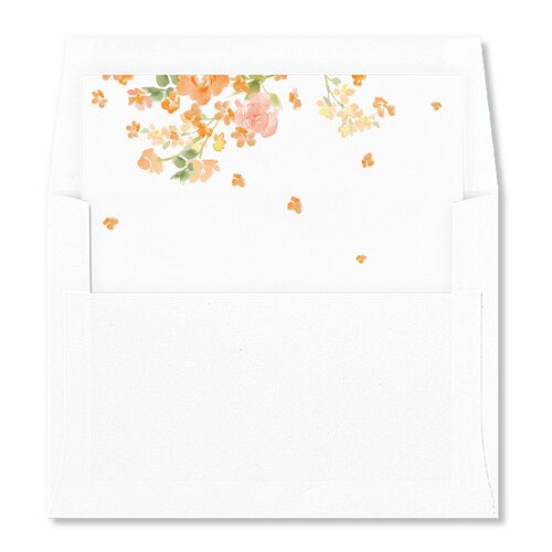 Scattered Blossoms Standard Envelope Liners Apricot Standard