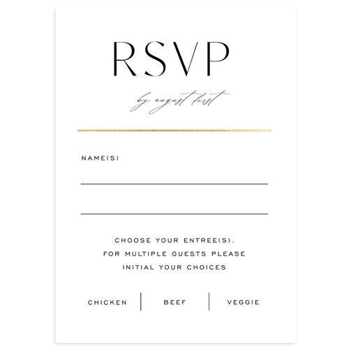 Just Us Wedding Foil Response Cards Gold Licorice Signature Standard