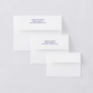Hand Drawn Wavy Border Wedding Invitation Envelopes White Sapphire Both Recipient and Return Addresses Standard Signature