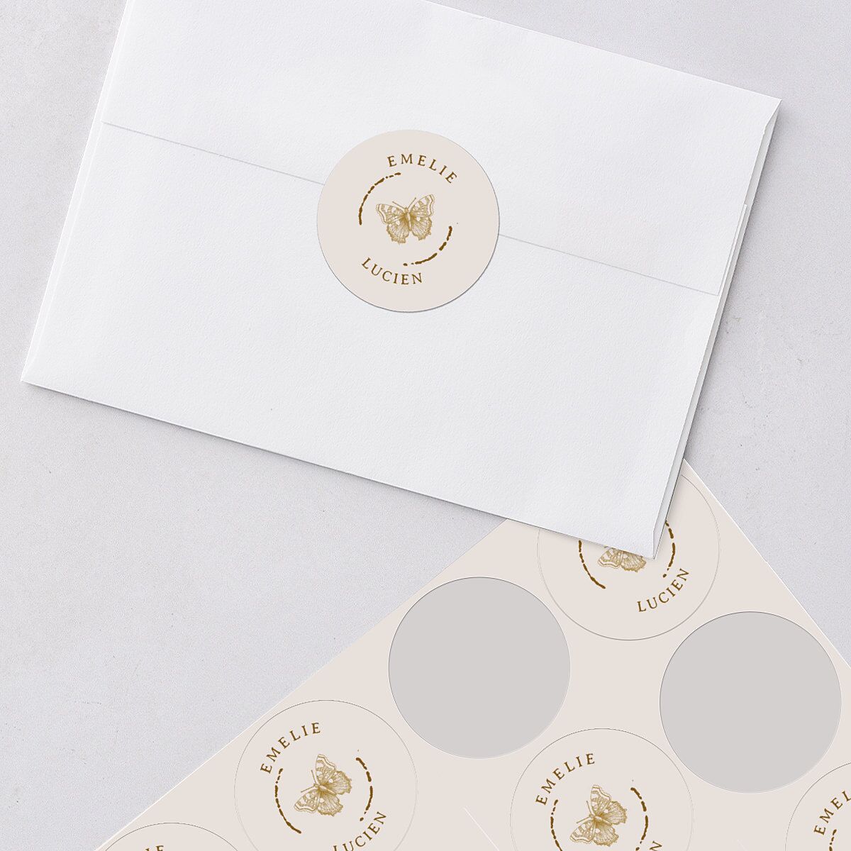 Vintage Toile Wedding Stickers Dark Camo Circle