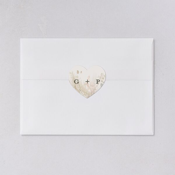 Ethereal Pampas Wedding Stickers Thyme Heart