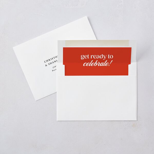 Modern Retro Type Envelope Liners Scarlet Standard