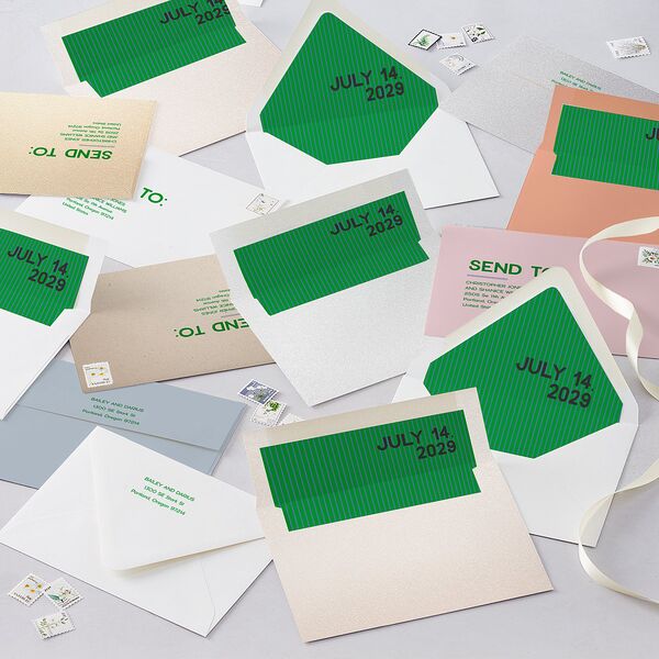 Hand Drawn Party Rehearsal Dinner Invitations Jewel Green Signature Blank Standard