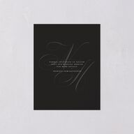 Elegant Monogram Save the Date Petite Cards Licorice Signature smooth Blank No Standard