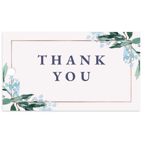 Gilded Botanical Favor Gift Tags Dusty Blue Signature