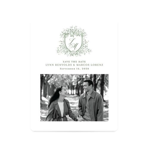 Rose Crest Photo Save The Date Magnets Thyme Magnet Paper