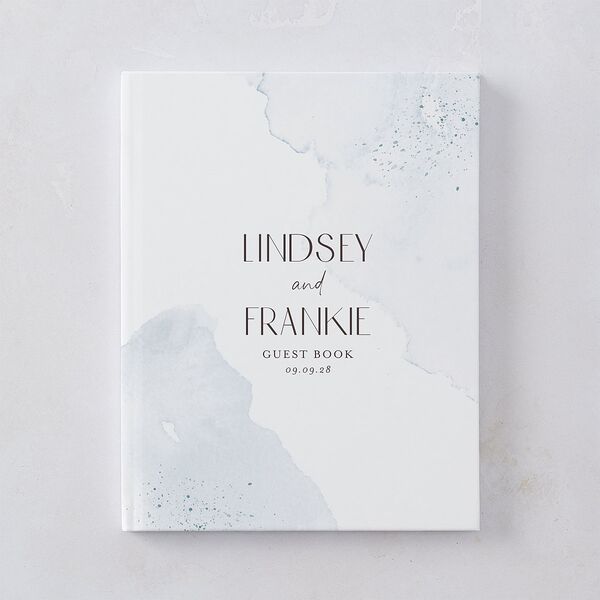 Watercolor Wash Wedding Guest Book Pool