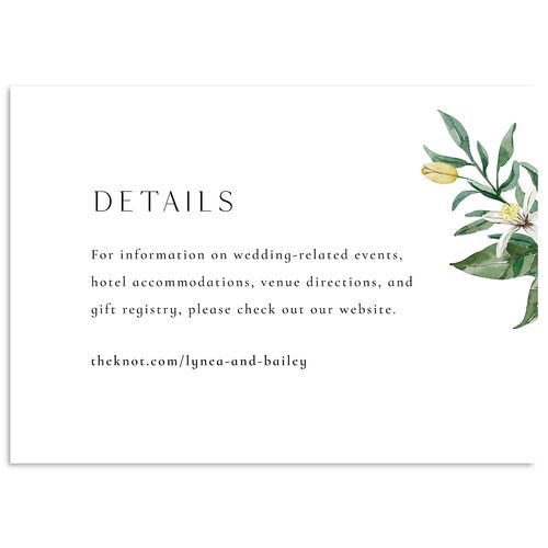Botanical Lemon Wedding Enclosure Cards Buttercup Signature
