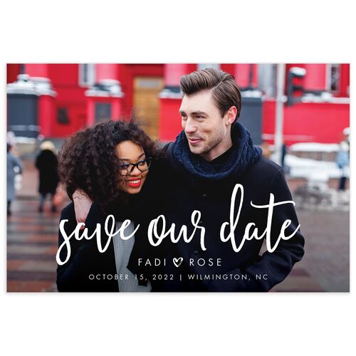 Lovely Letters Save The Date Postcards - White