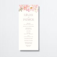 Blooming Frame Wedding Programs Gold Pink Cotton Signature