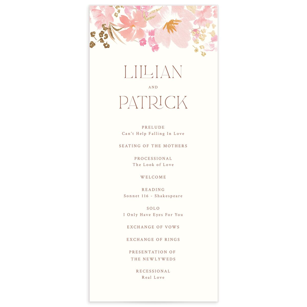Blooming Frame Wedding Programs