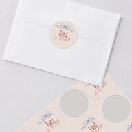 Modern Delicate Bows Wedding Stickers Jewel Red Circle