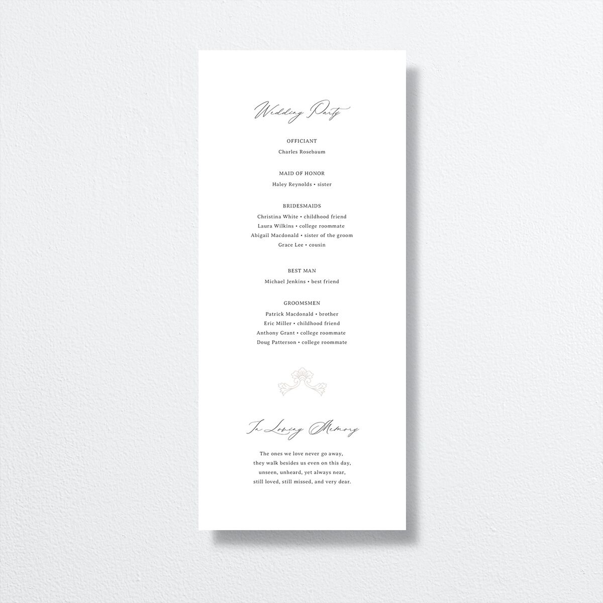 Baroque Border Wedding Programs back in white