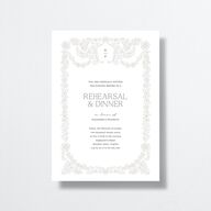 Baroque Border Rehearsal Dinner Invitations Pure White Signature