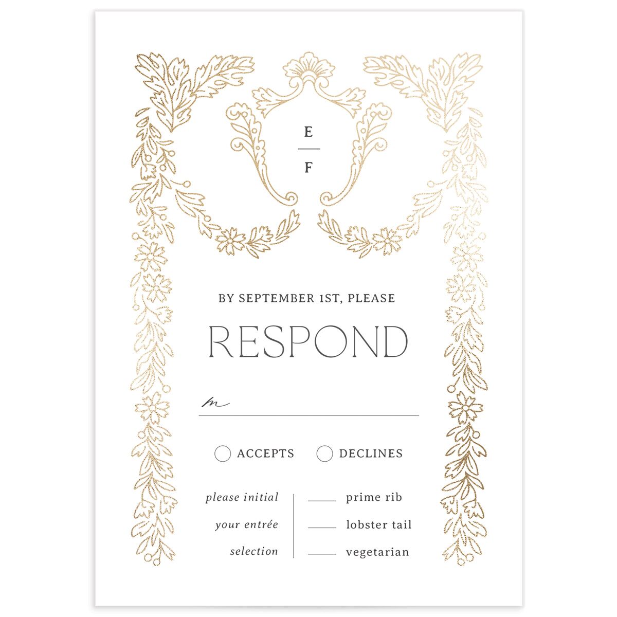 Baroque Border Wedding Response Cards