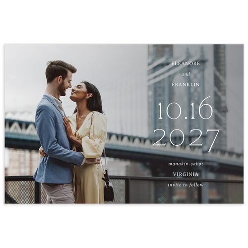 Baroque Border Save the Date Postcards - White