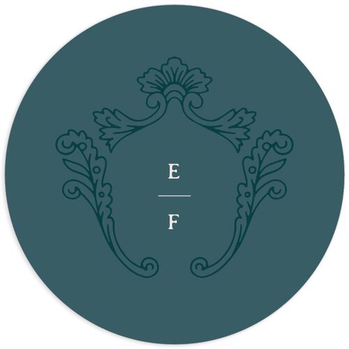 Baroque Border Wedding Stickers Deep Lake Sticker
