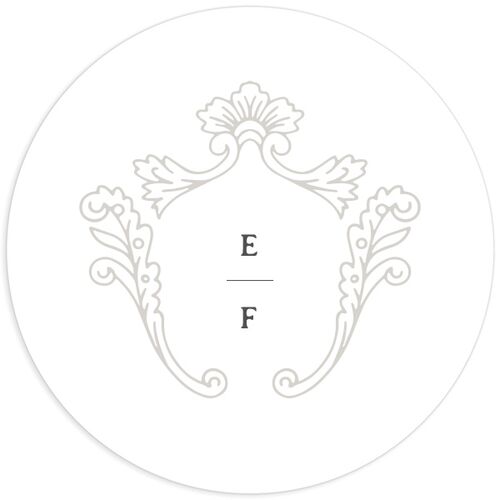 Baroque Border Wedding Stickers - White