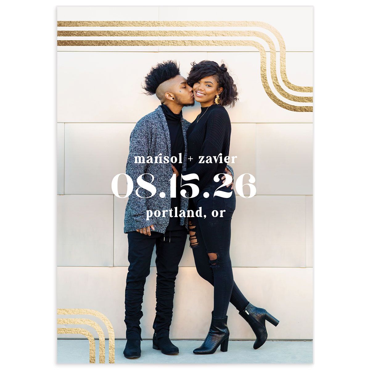 Retro Corners Save The Date Cards