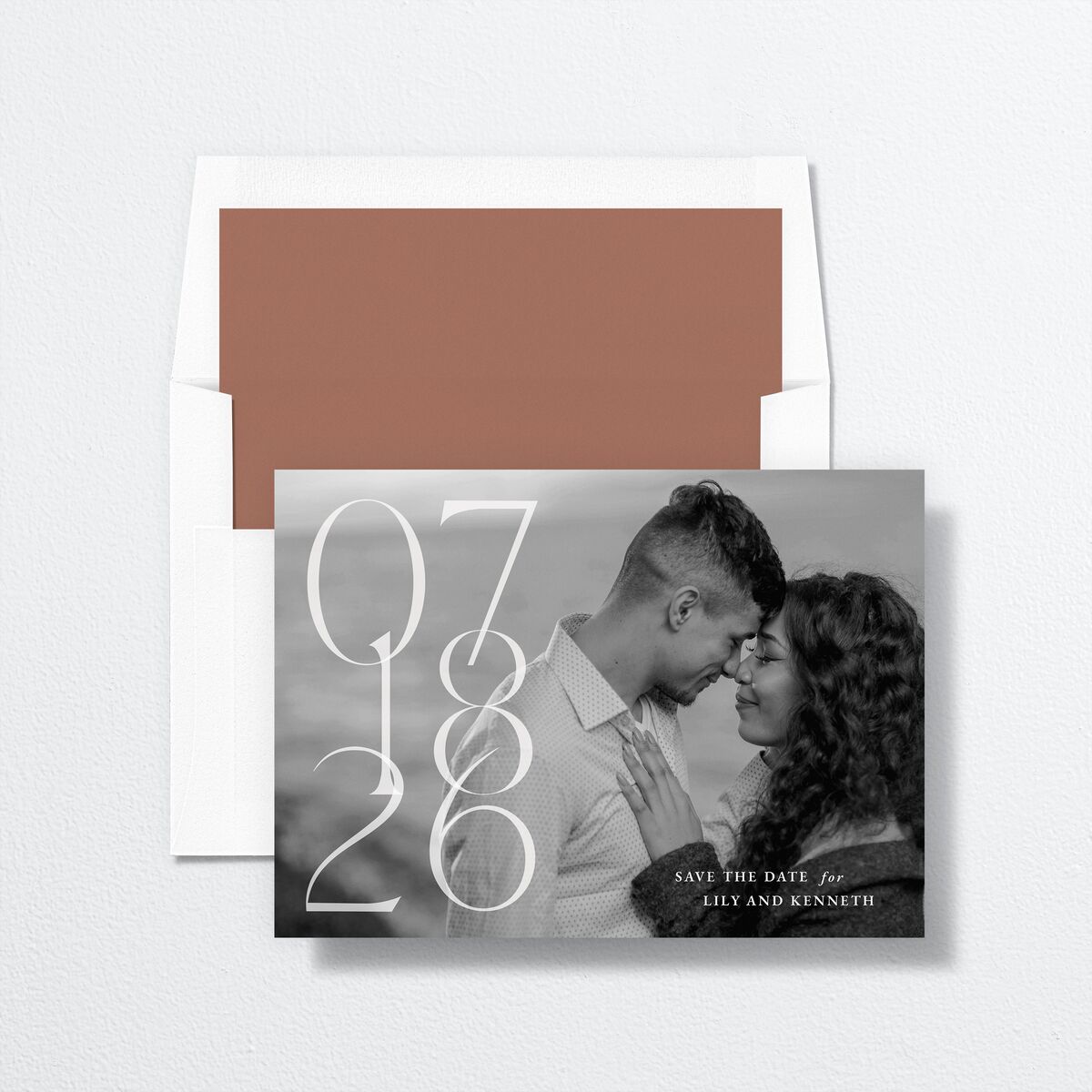 Offset Date Save The Date Cards Saddle Signature smooth No