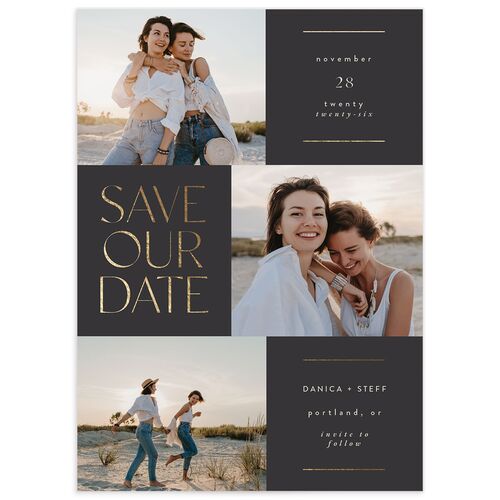 Windows Save The Date Cards - Black
