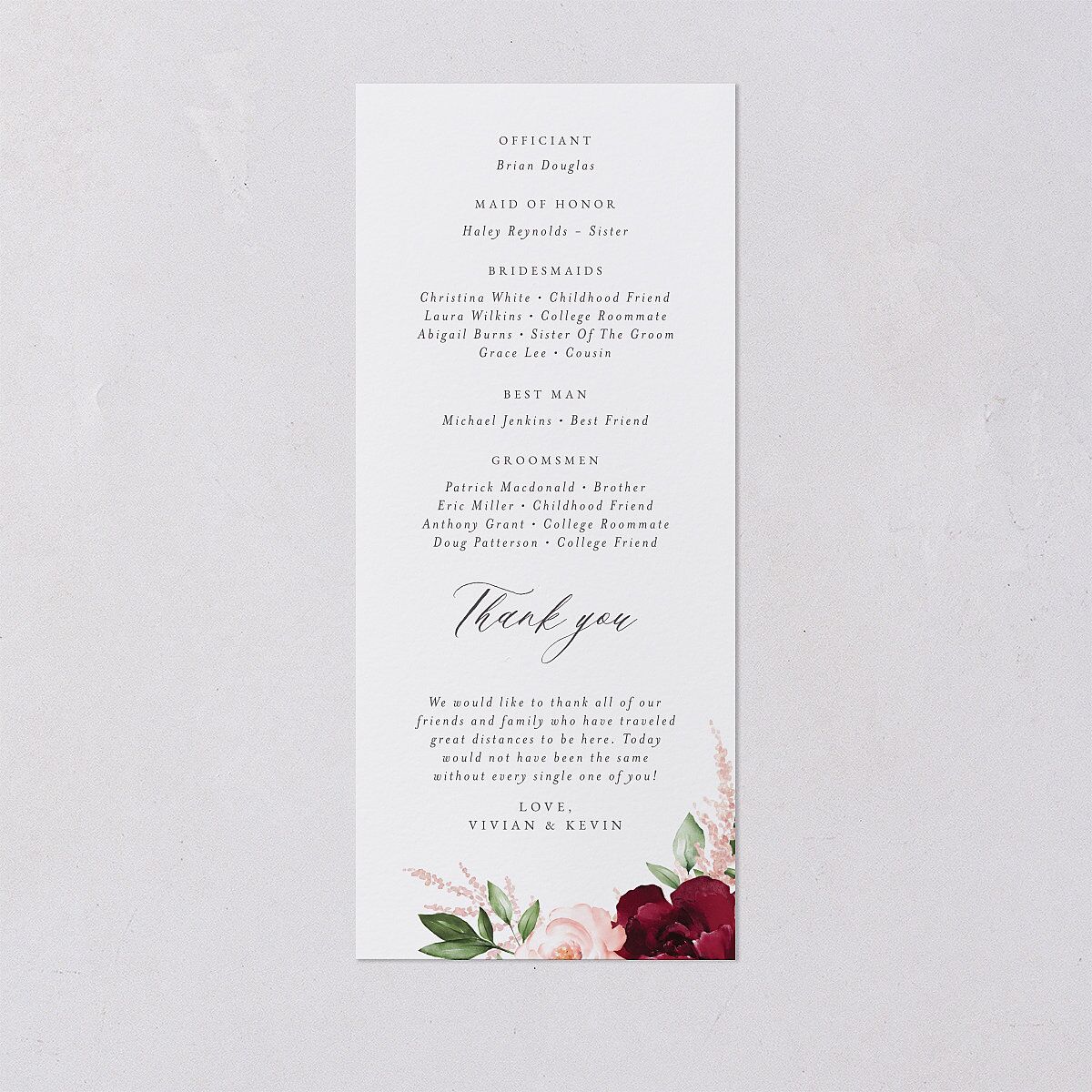 Beloved Floral Wedding Programs — view 2