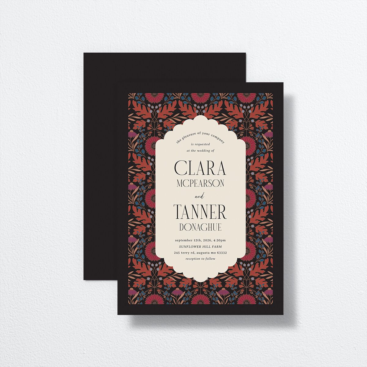 Ornate Garden Wedding Invitations Garnet Signature No