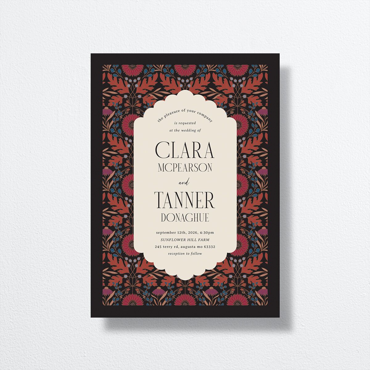 Ornate Garden Wedding Invitations Garnet Signature No