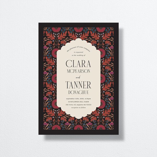 Ornate Garden Wedding Invitations Garnet Signature No