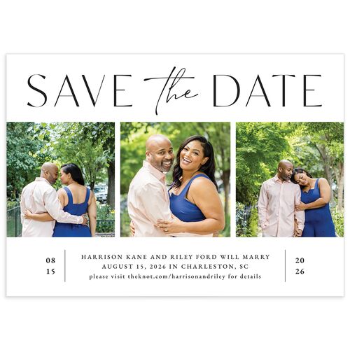 Film Strip Save The Date Cards Pure White Signature smooth No