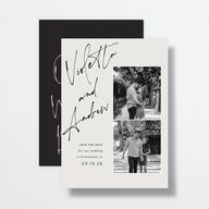 Signed Save The Date Cards Licorice Signature smooth No