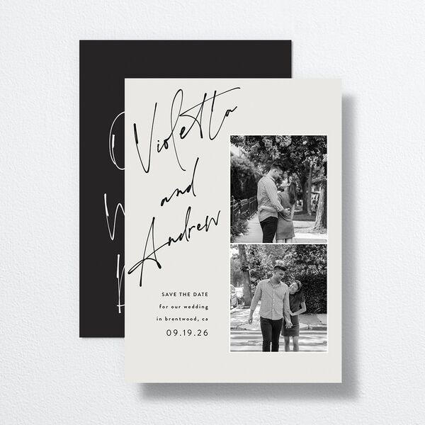 Signed Save The Date Cards Licorice Signature smooth No