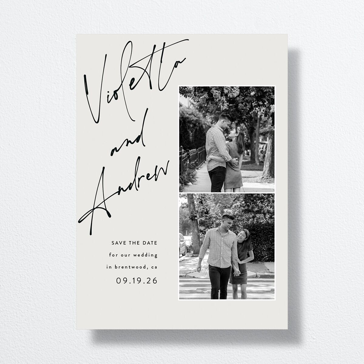 Signed Save The Date Cards Licorice Signature smooth No