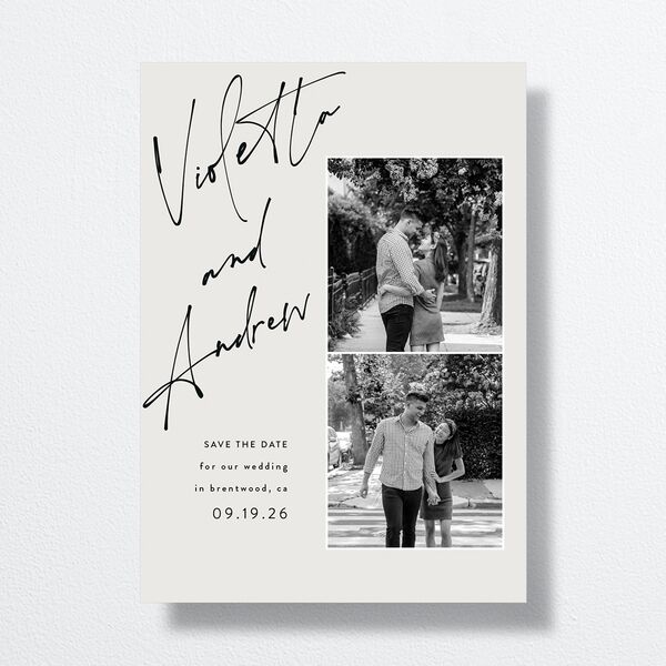 Signed Save The Date Cards Licorice Signature smooth No