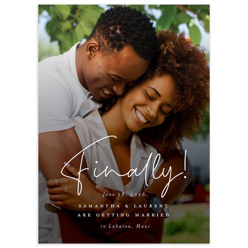 Finally Save The Date Cards Bisque Signature smooth No