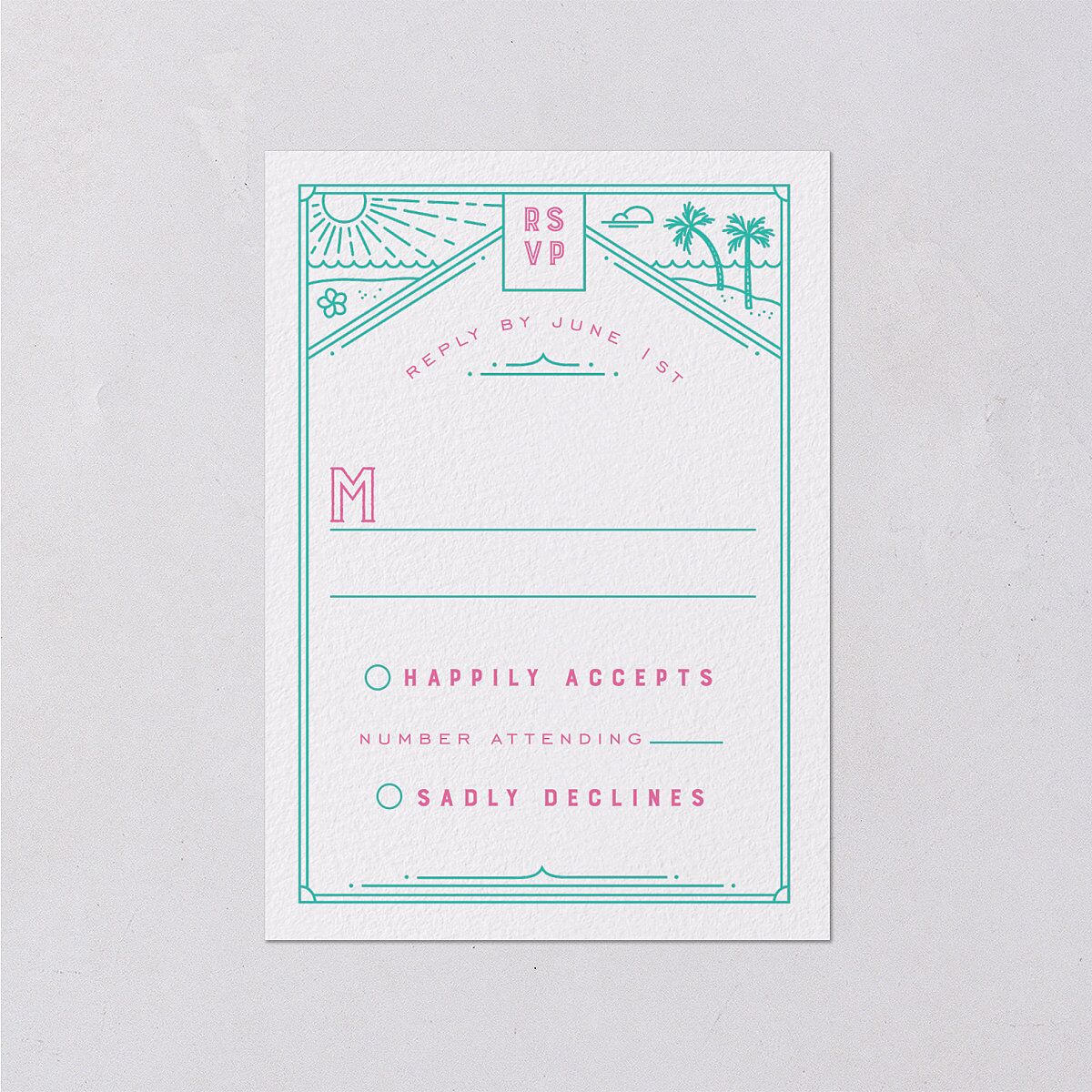 Iconic Beach Wedding Response Cards Sky Signature Standard
