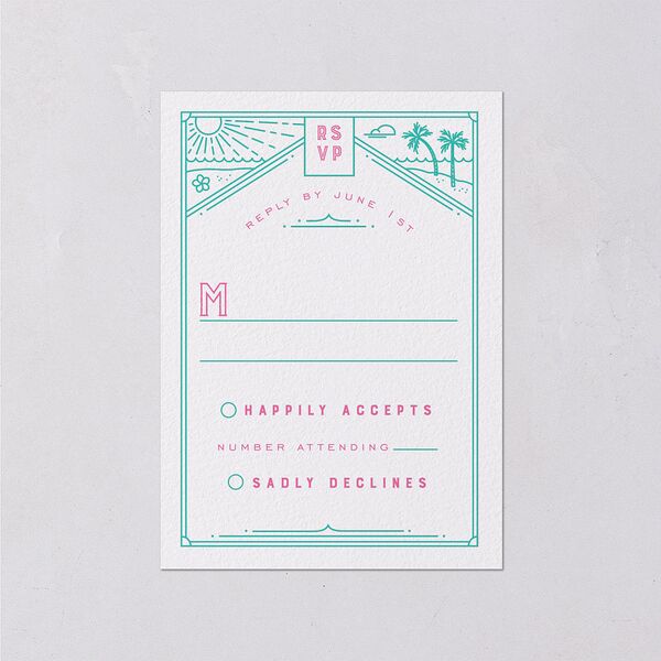 Iconic Beach Wedding Response Cards Sky Signature Standard