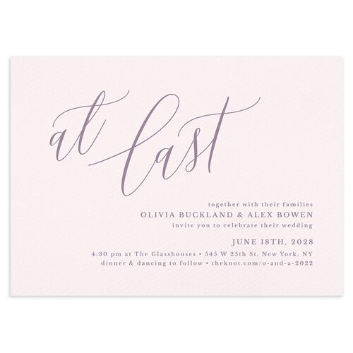 At Last Wedding Invitations Plum Signature Blank No Standard
