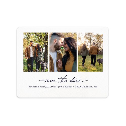 Rustic Hoops Save The Date Magnets Moody Blue Magnet Paper