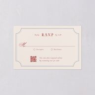 Vintage Vase All-in-One Wedding Invitations Burgundy Signature Light Both Recipient and Return Addresses No