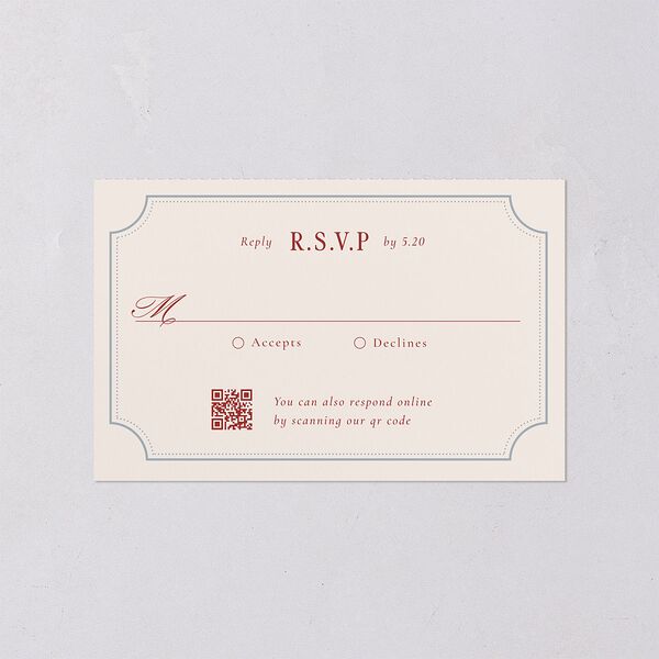 Vintage Vase All-in-One Wedding Invitations Burgundy Signature Light Both Recipient and Return Addresses No