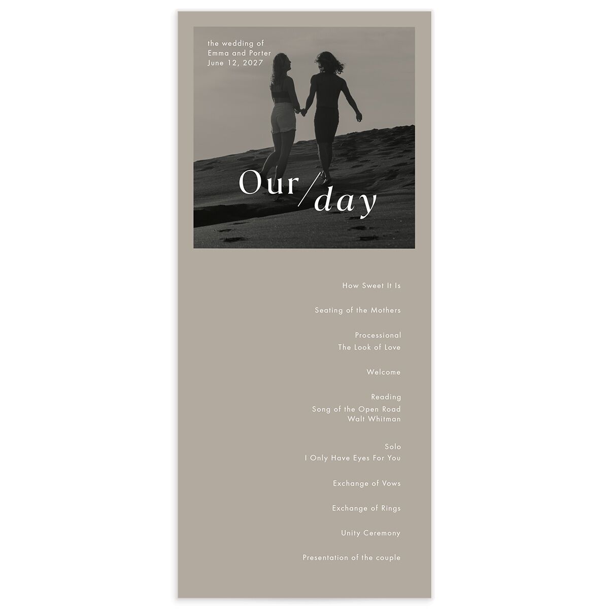 You and Me Wedding Programs