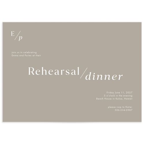 You and Me Rehearsal Dinner Invitations - Cream