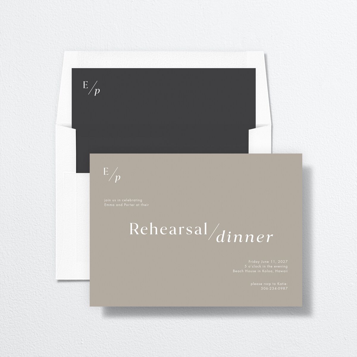 You and Me Rehearsal Dinner Invitations Fawn Signature Standard