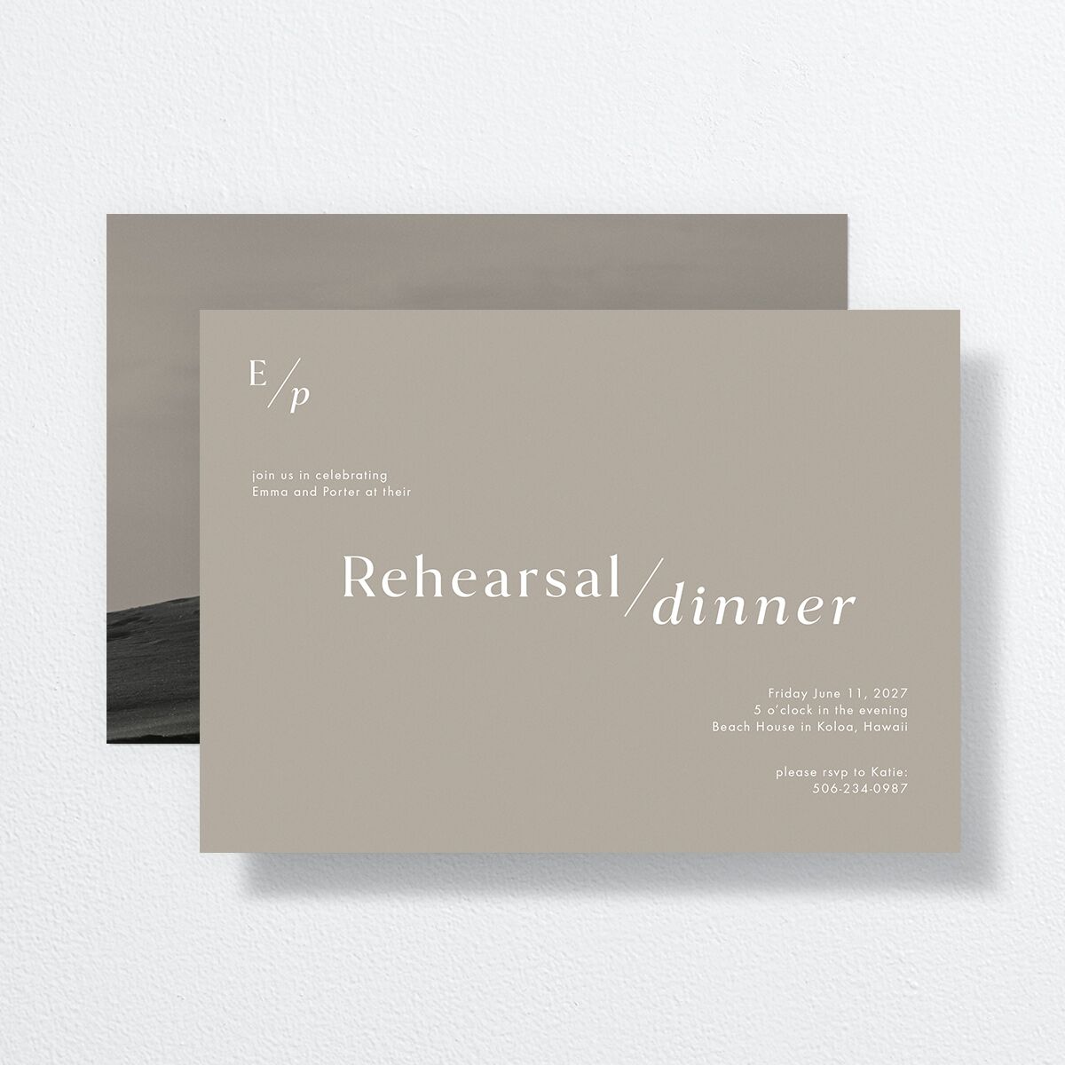 You and Me Rehearsal Dinner Invitations Fawn Signature Standard