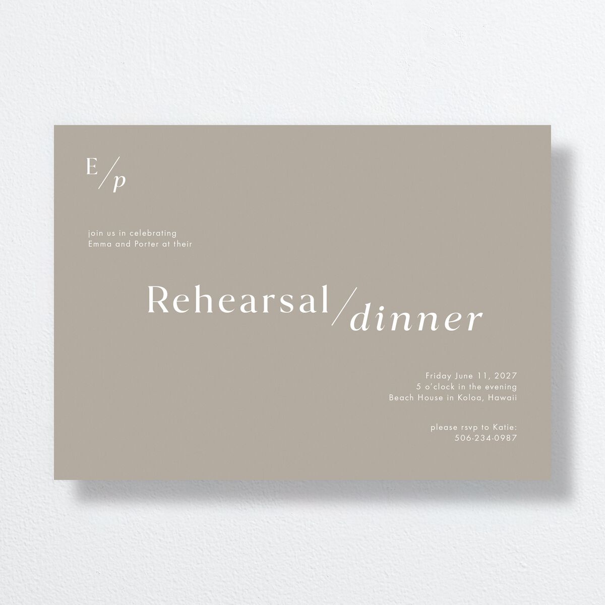 You and Me Rehearsal Dinner Invitations Fawn Signature Standard