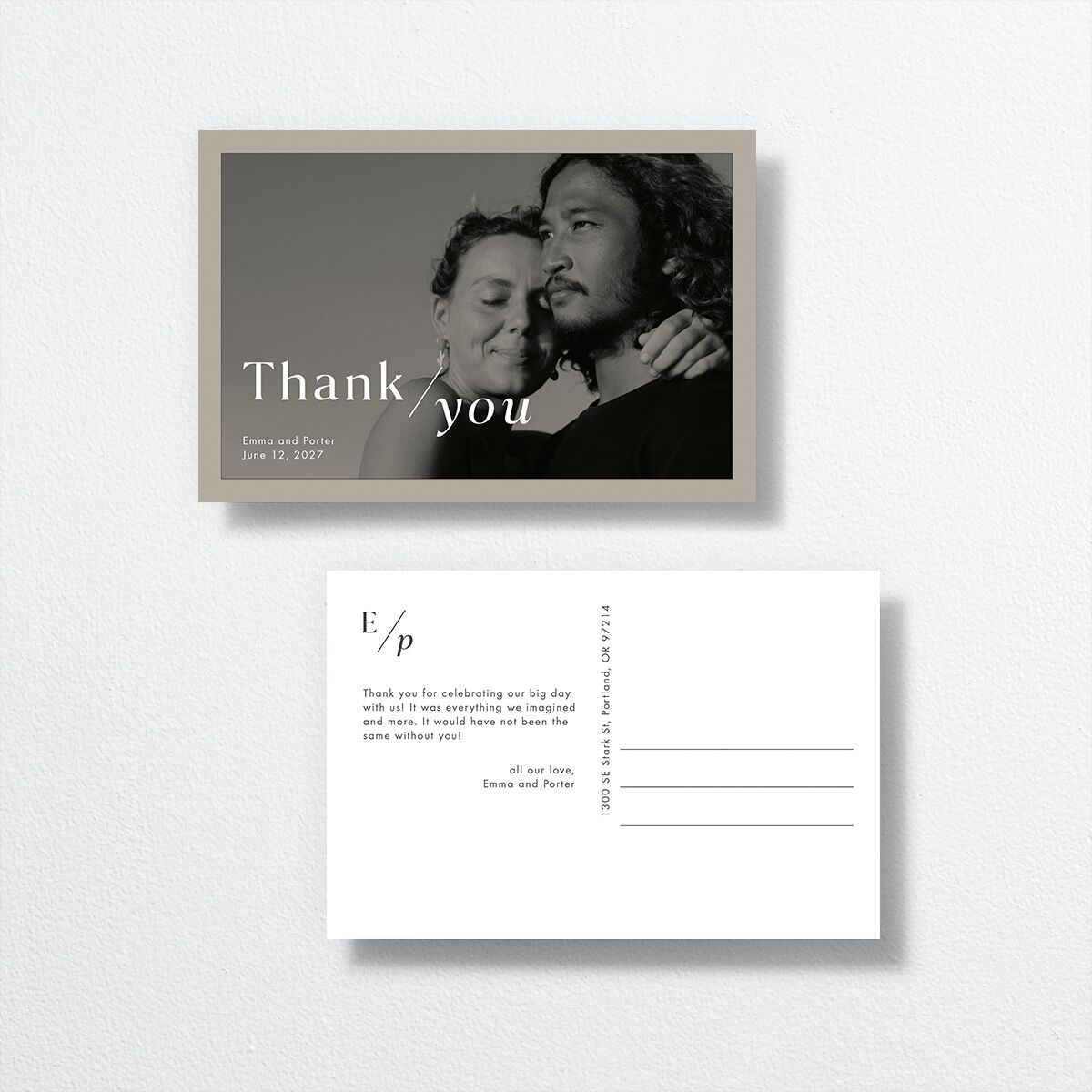 You and Me Thank You Postcards — view 1